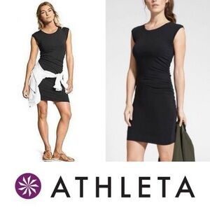 ***Size Large TALL*** Athleta Black Carefree Ruched Tee Dress